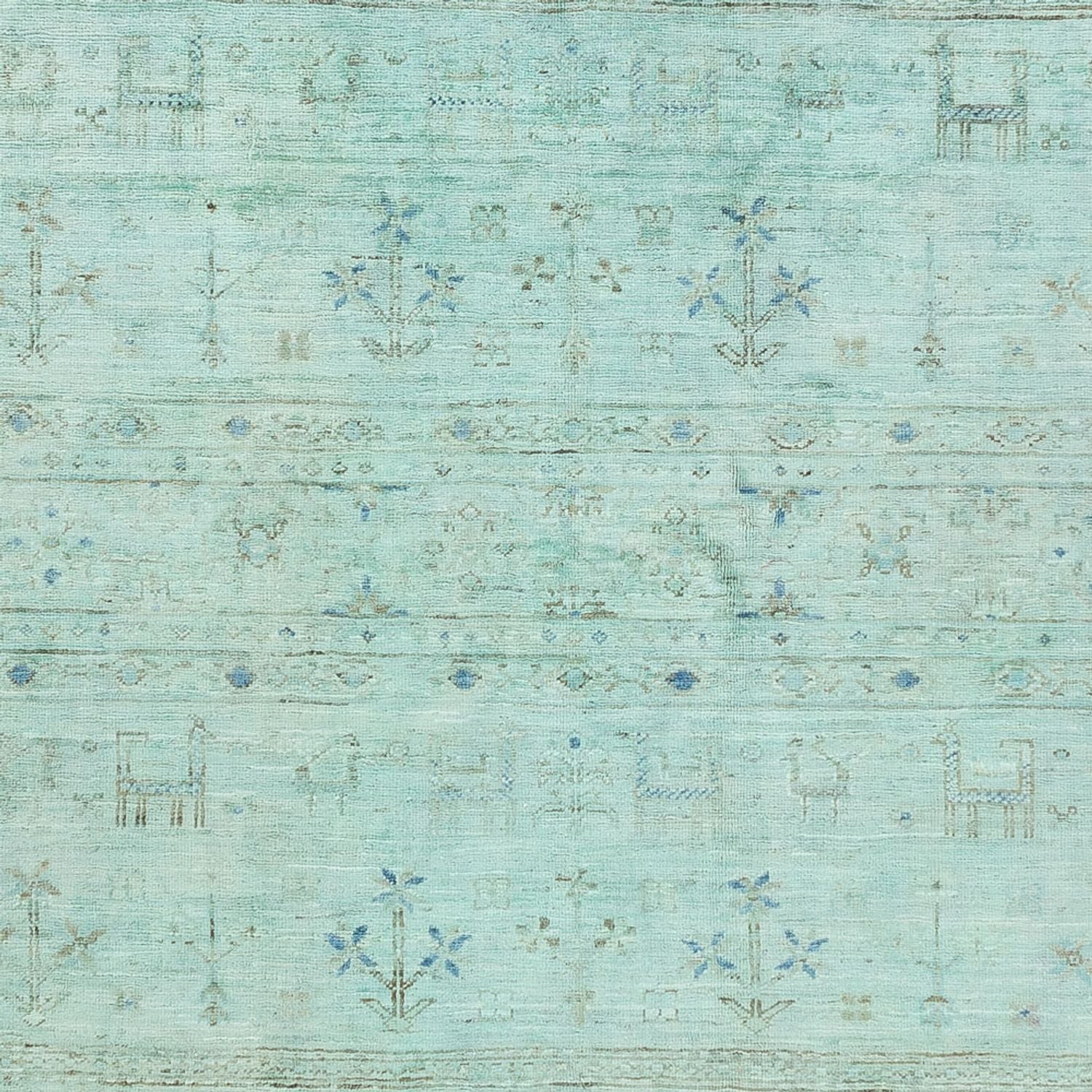Tapis Ziegler - Moderne - 237 x 164 cm - turquoise