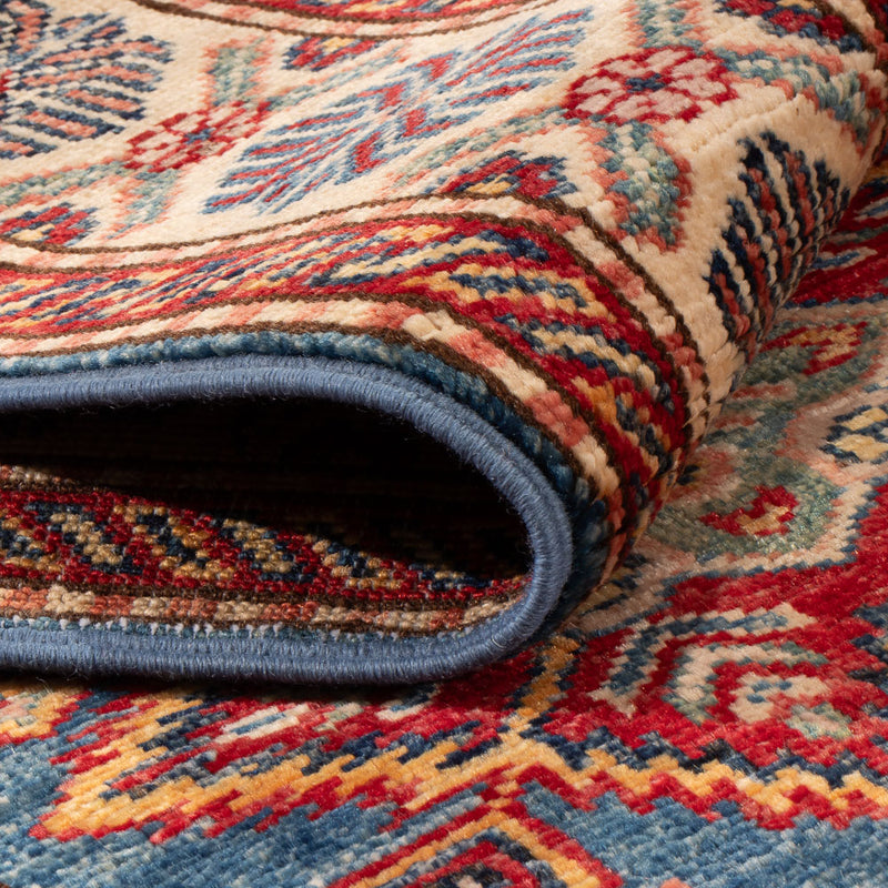 Tapis de couloir Tapis Ziegler - Kazak - 246 x 75 cm - bleu
