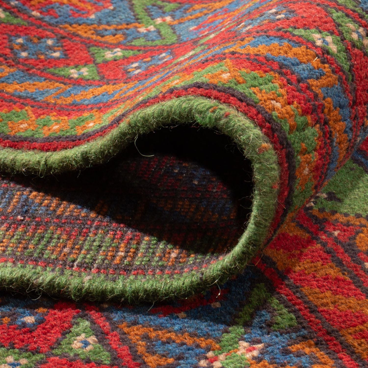 Tapis afghan - Filpa - 390 x 297 cm - vert
