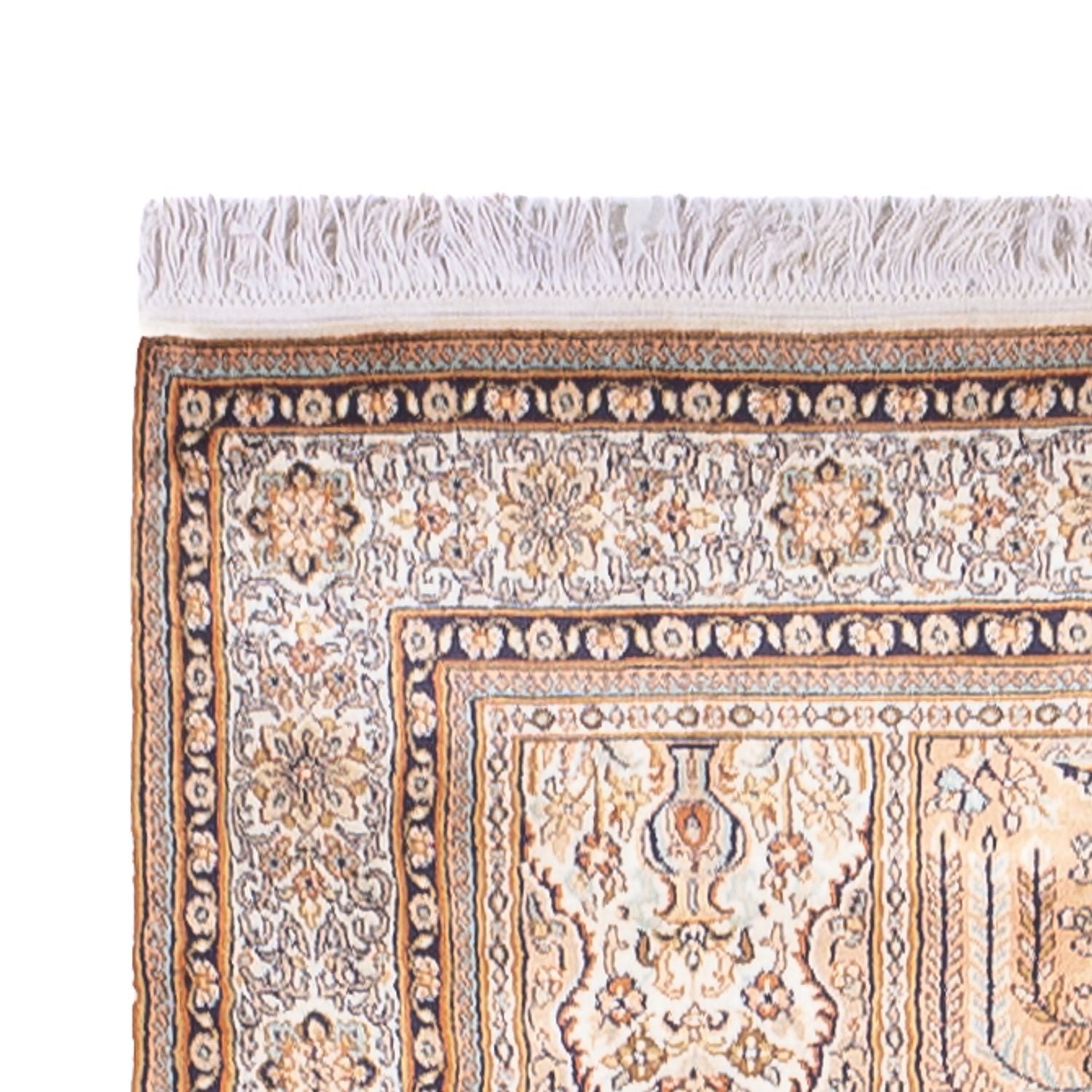 Tapis de couloir Tapis en soie - Soie du Cachemire - 452 x 97 cm - crème