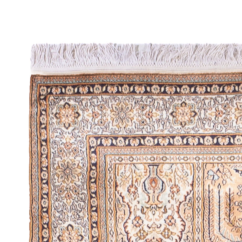 Tapis de couloir Tapis en soie - Soie du Cachemire - 452 x 97 cm - crème