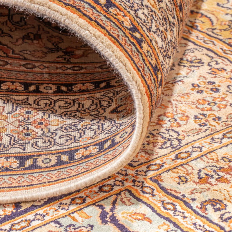 Tapis de couloir Tapis en soie - Soie du Cachemire - 452 x 97 cm - crème