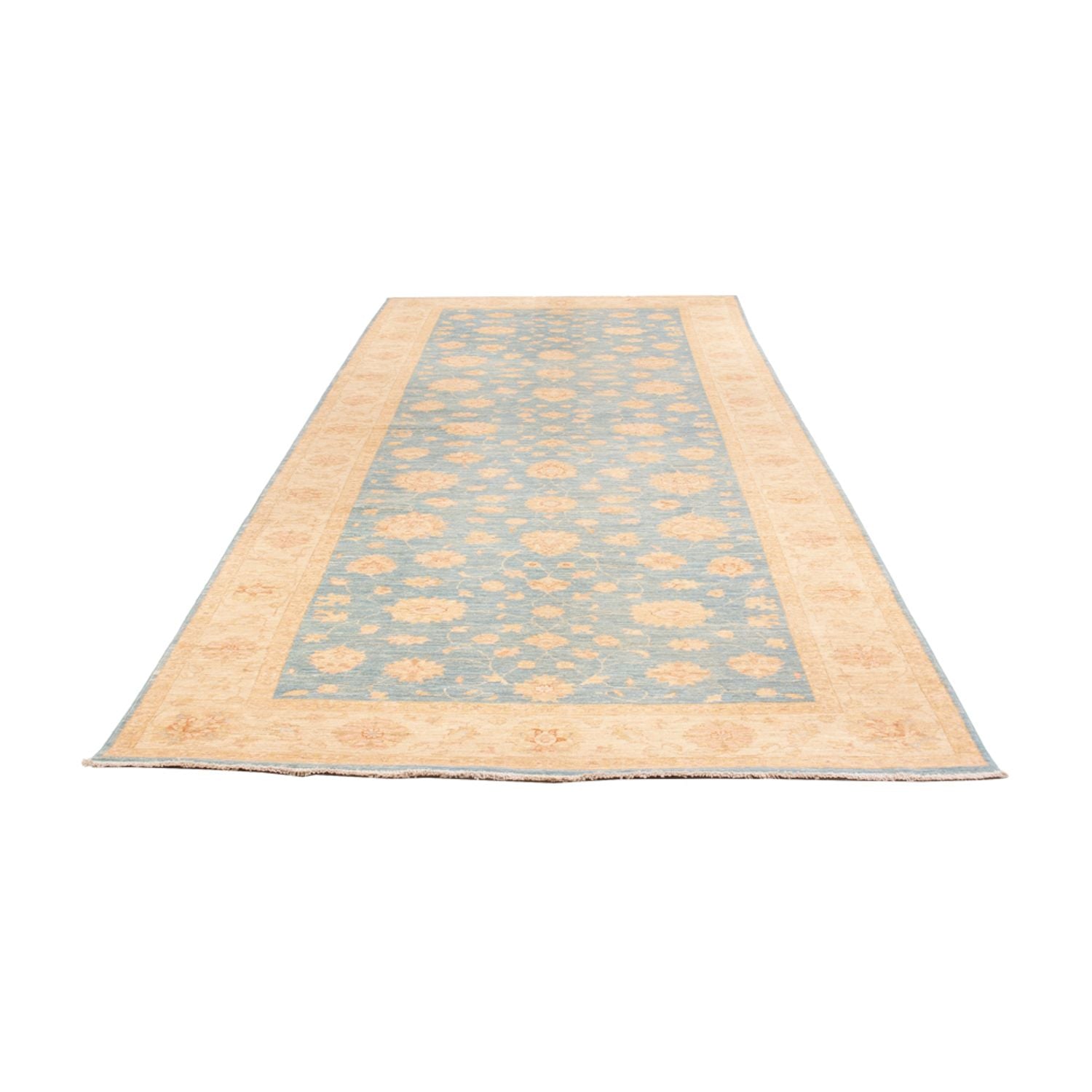 Tapis de couloir Tapis Ziegler - 412 x 154 cm - bleu clair