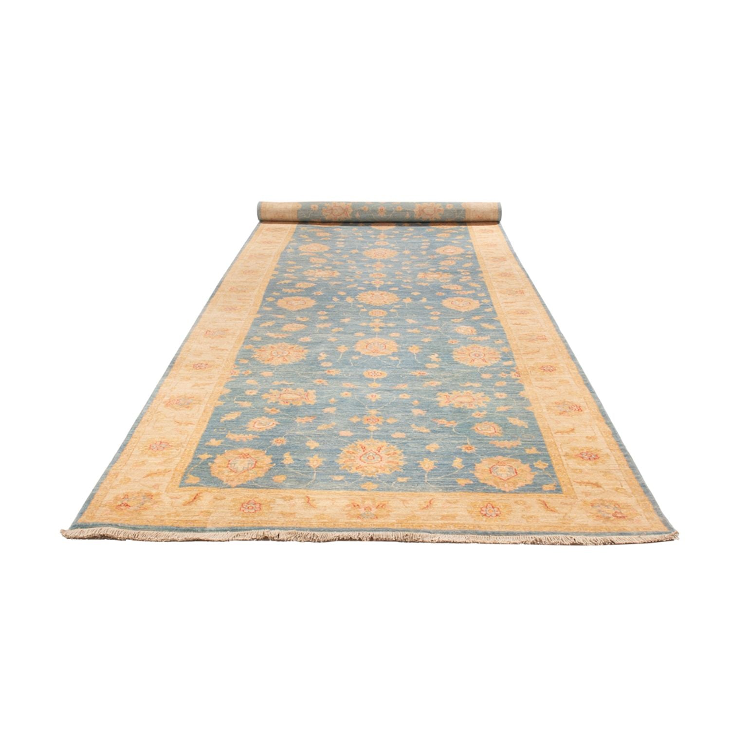 Tapis de couloir Tapis Ziegler - 485 x 143 cm - bleu clair