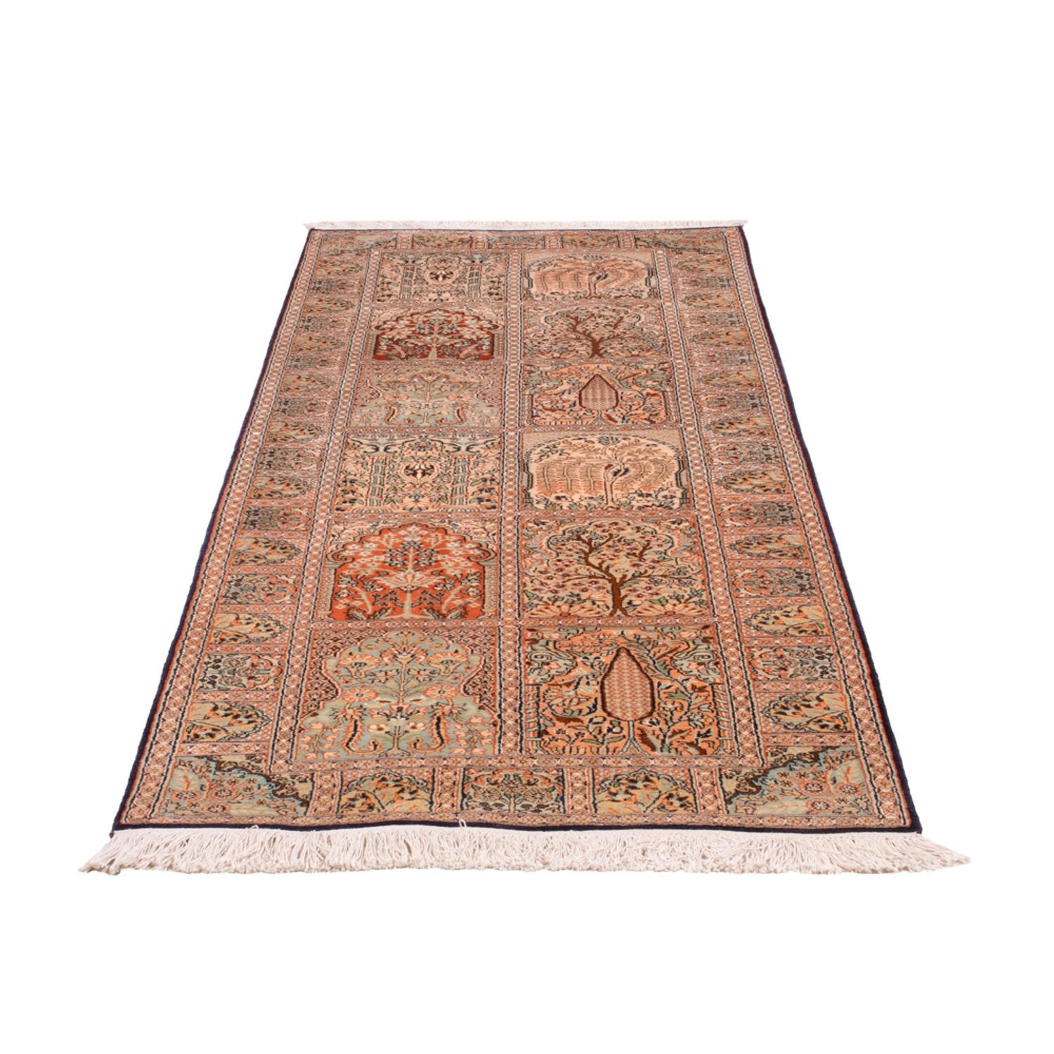 Tapis de couloir Tapis en soie - Soie du Cachemire - 237 x 79 cm - beige foncé