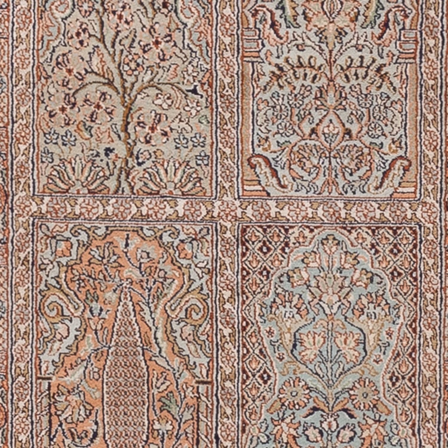 Tapis de couloir Tapis en soie - Soie du Cachemire - 296 x 77 cm - beige foncé