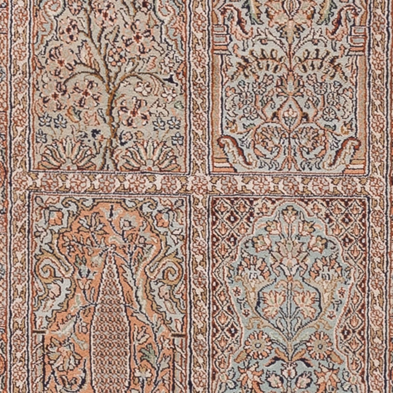 Tapis de couloir Tapis en soie - Soie du Cachemire - 296 x 77 cm - beige foncé