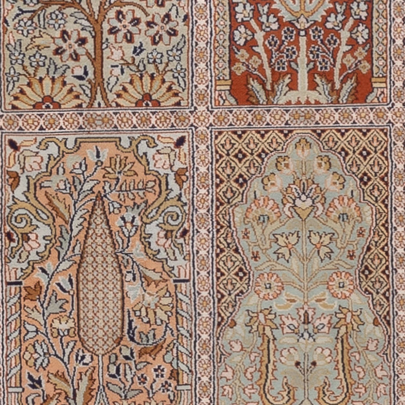 Tapis de couloir Tapis en soie - Soie du Cachemire - 296 x 78 cm - beige foncé