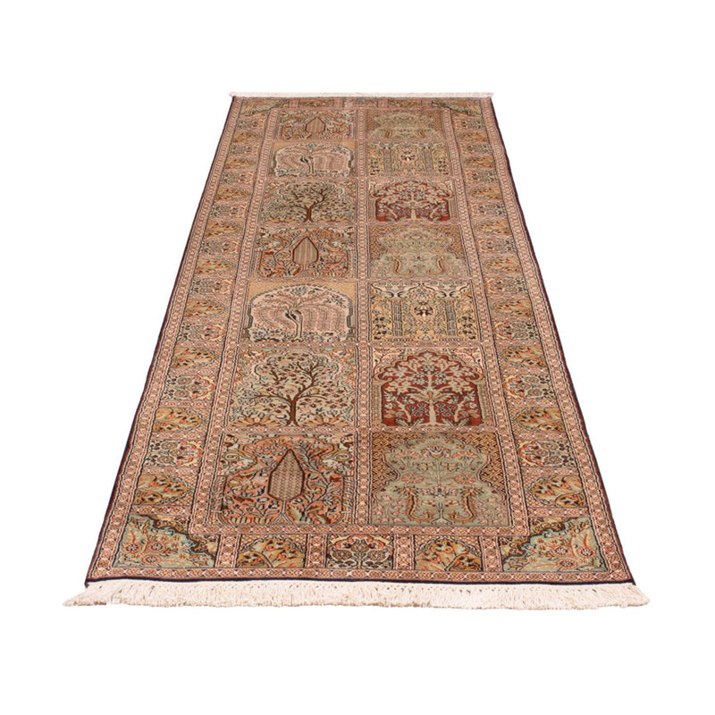 Tapis de couloir Tapis en soie - Soie du Cachemire - 296 x 78 cm - beige foncé