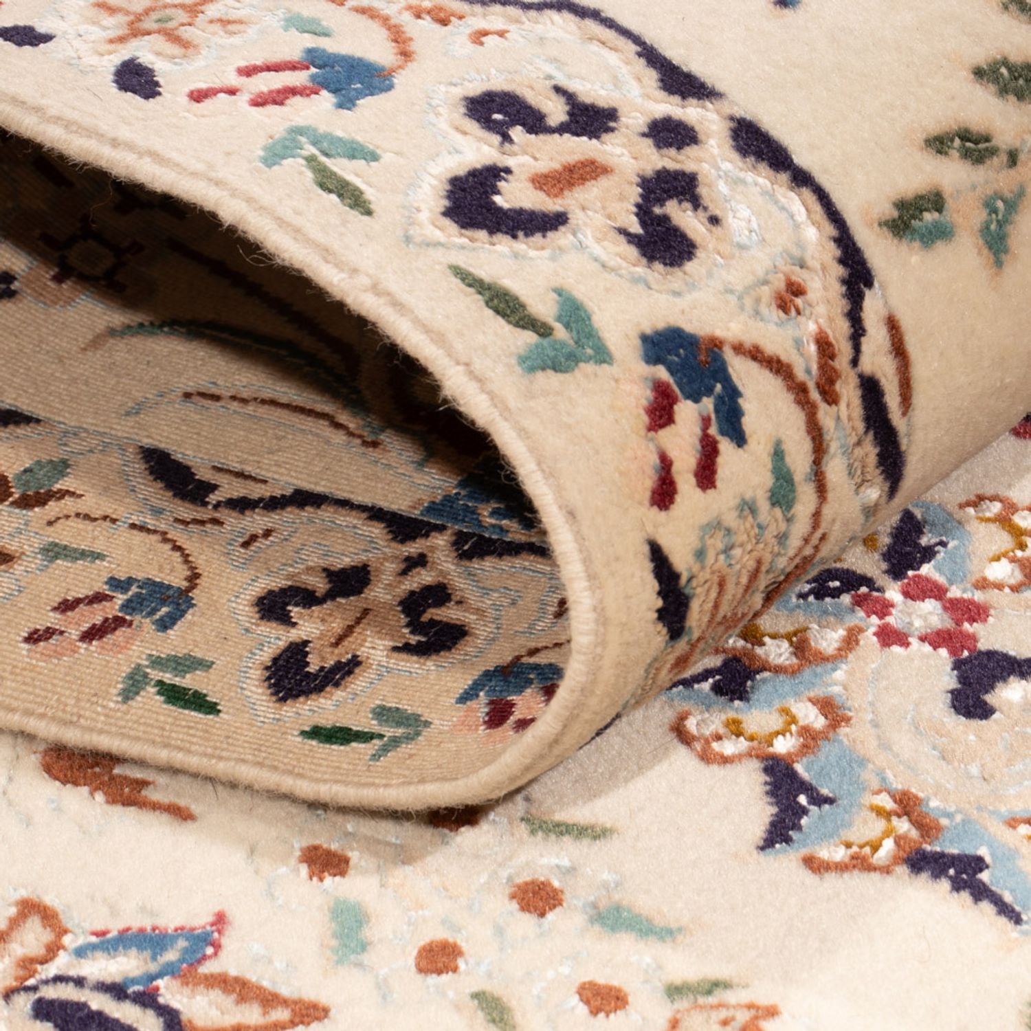 Tapis de couloir Tapis persan - Nain - 226 x 59 cm - crème