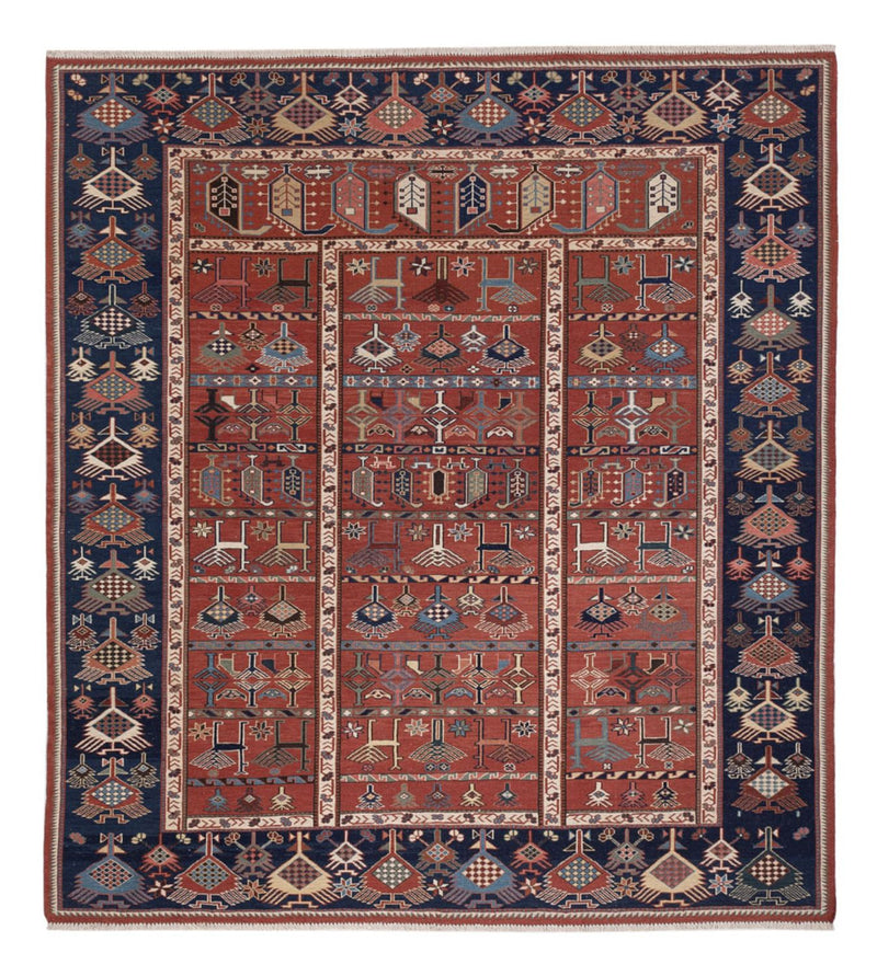 Tapis Kelim - Oriental - Soumak carré  - 205 x 192 cm - rouille