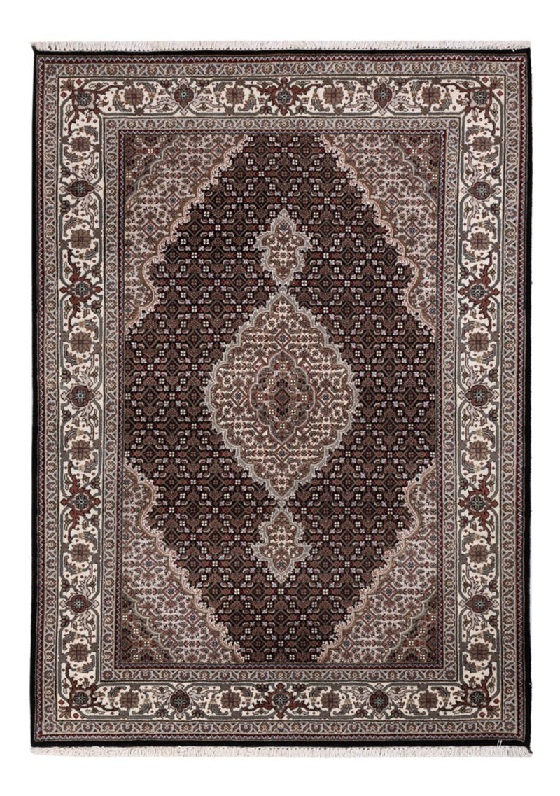 Tapis oriental - Tabriz - 196 x 141 cm - gris foncé
