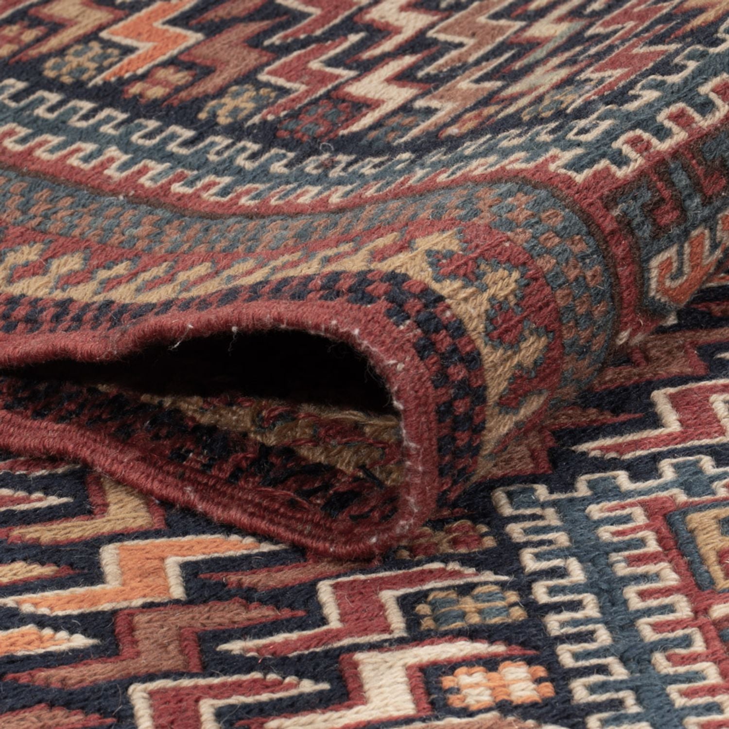 Tapis Kelim - Oriental - Soumak - 216 x 152 cm - beige foncé