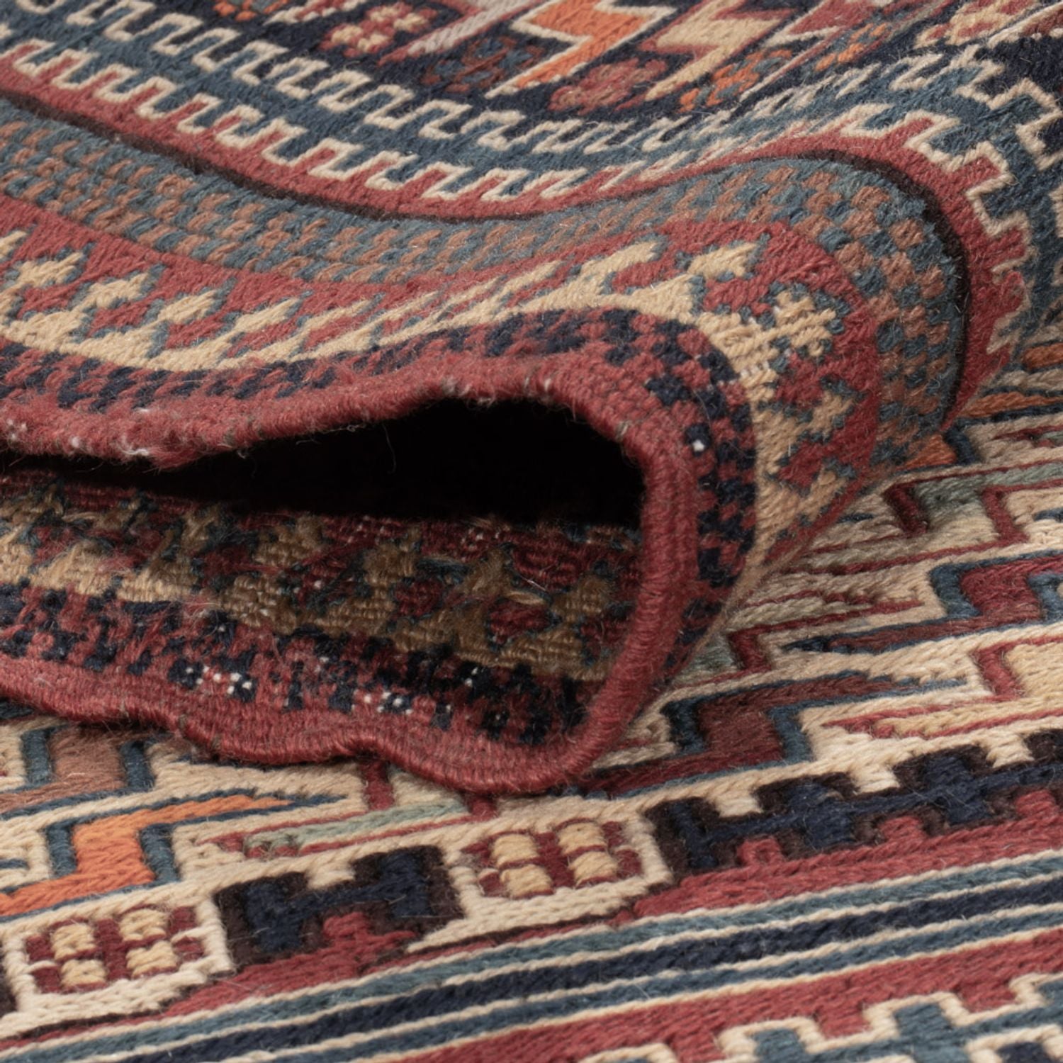 Tapis Kelim - Oriental - Soumak - 209 x 166 cm - beige foncé