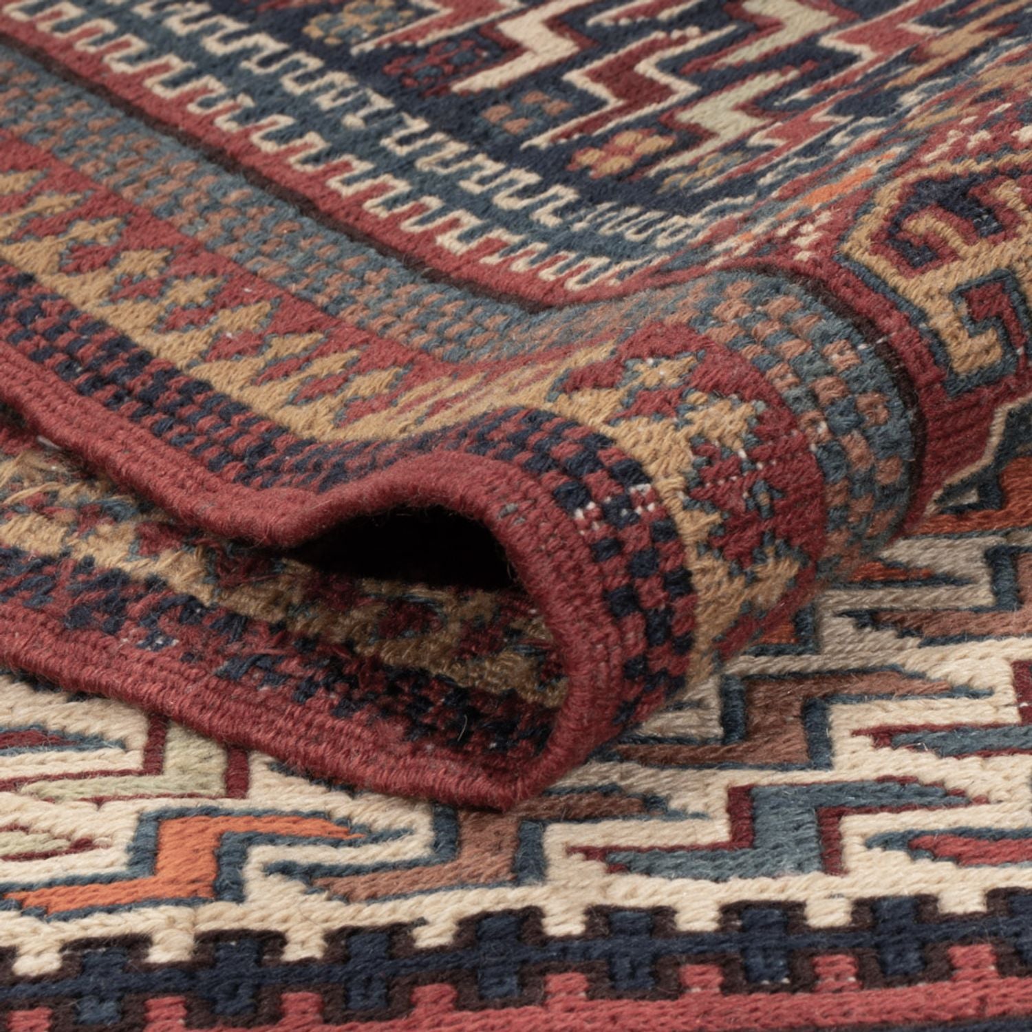 Tapis Kelim - Oriental - Soumak - 215 x 159 cm - beige foncé