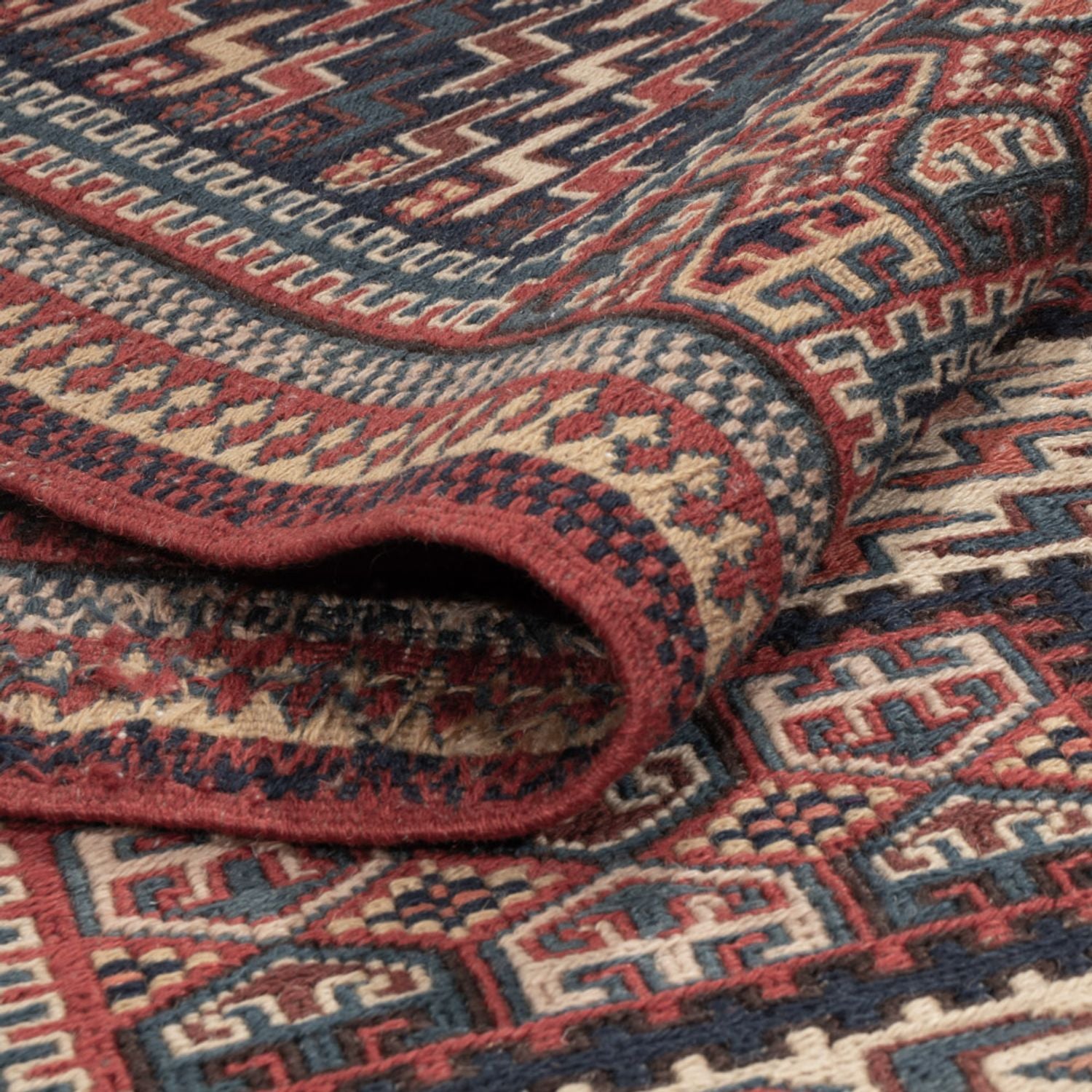 Tapis Kelim - Oriental - Soumak - 208 x 165 cm - beige foncé