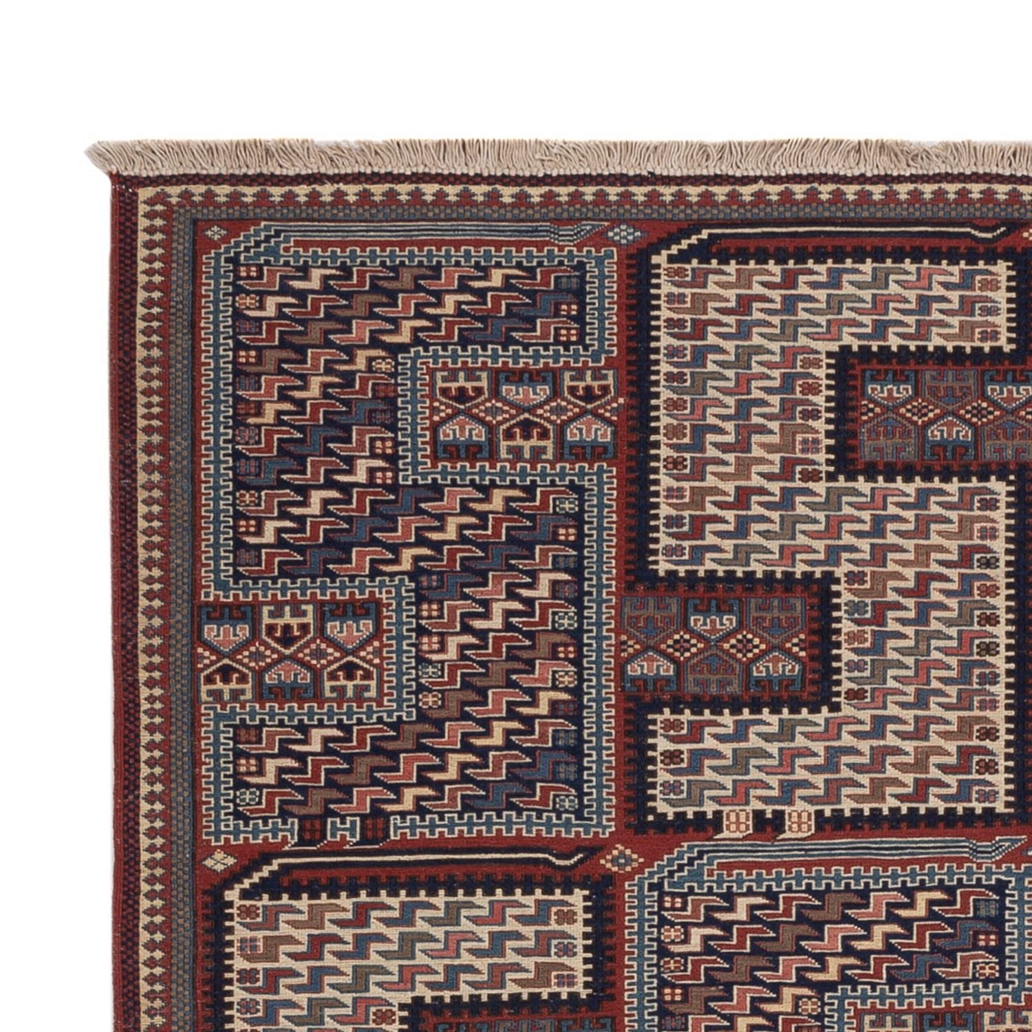 Tapis Kelim - Oriental - Soumak - 223 x 156 cm - beige foncé