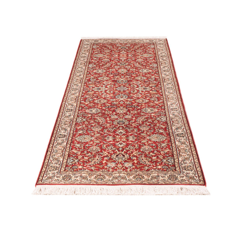 Tapis de couloir Tapis en soie - Soie du Cachemire - 241 x 76 cm - rouge