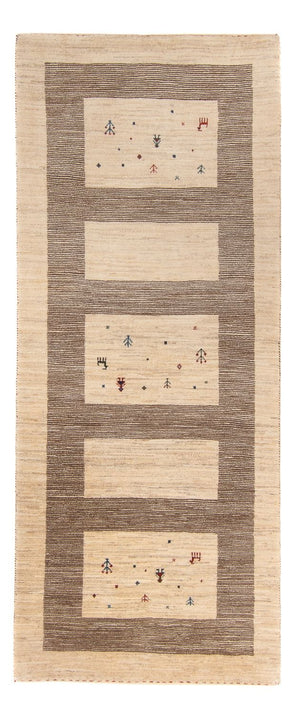 Tapis de couloir Tapis Gabbeh - Loribaft Persan - 209 x 83 cm - beige