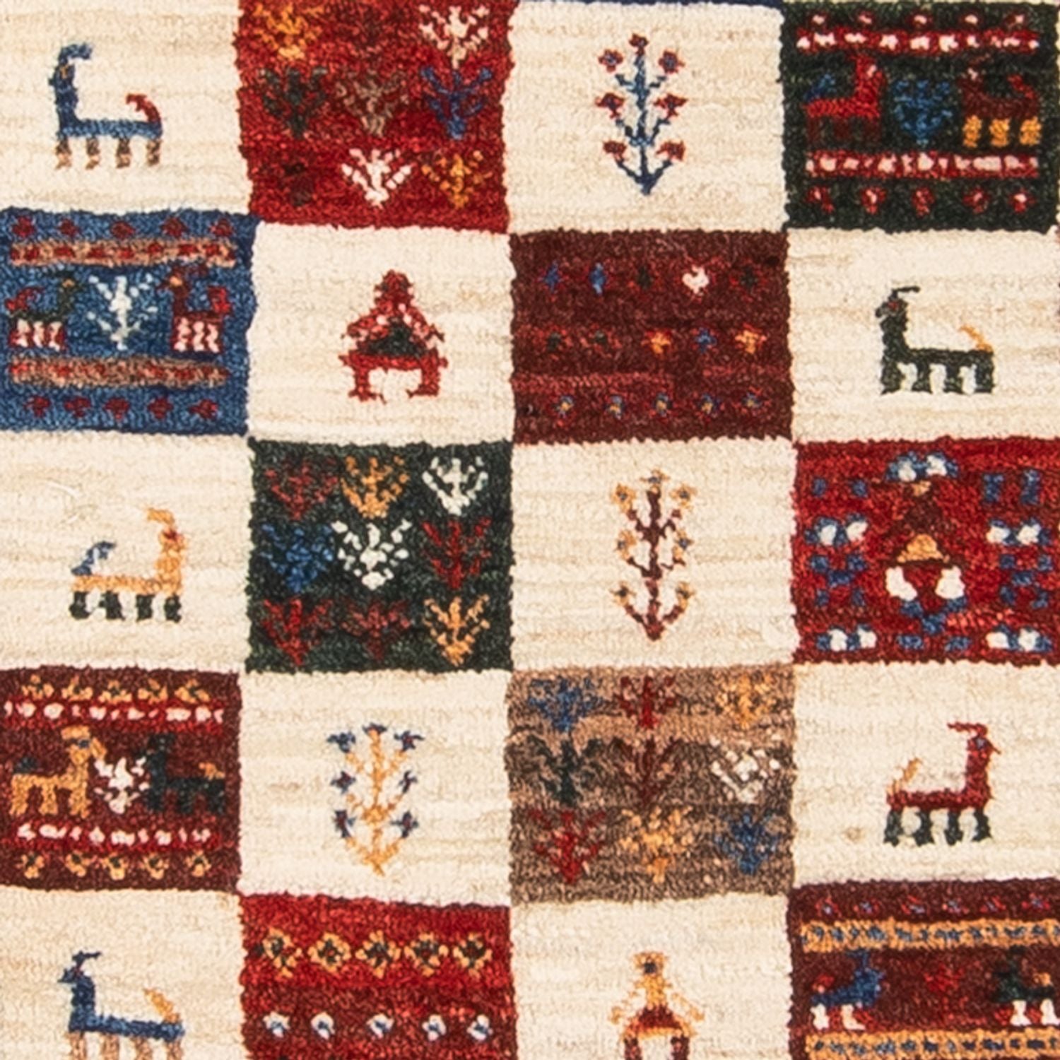 Tapis Gabbeh - Loribaft Persan - 129 x 81 cm - multicolore