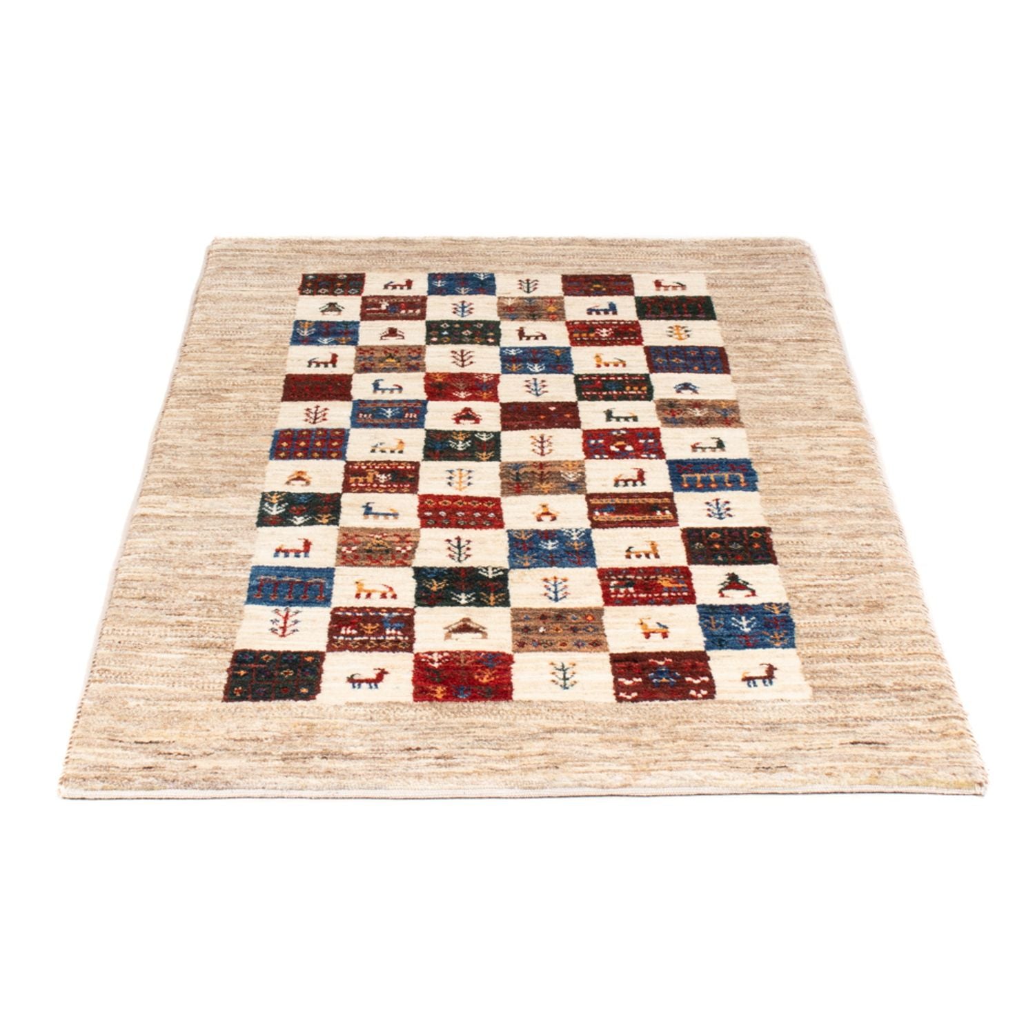 Tapis Gabbeh - Loribaft Persan - 129 x 81 cm - multicolore