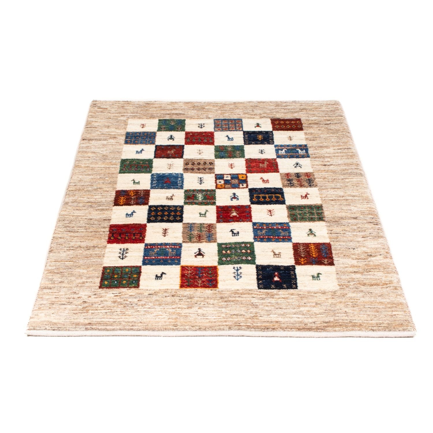 Tapis Gabbeh - Loribaft Persan - 125 x 86 cm - multicolore