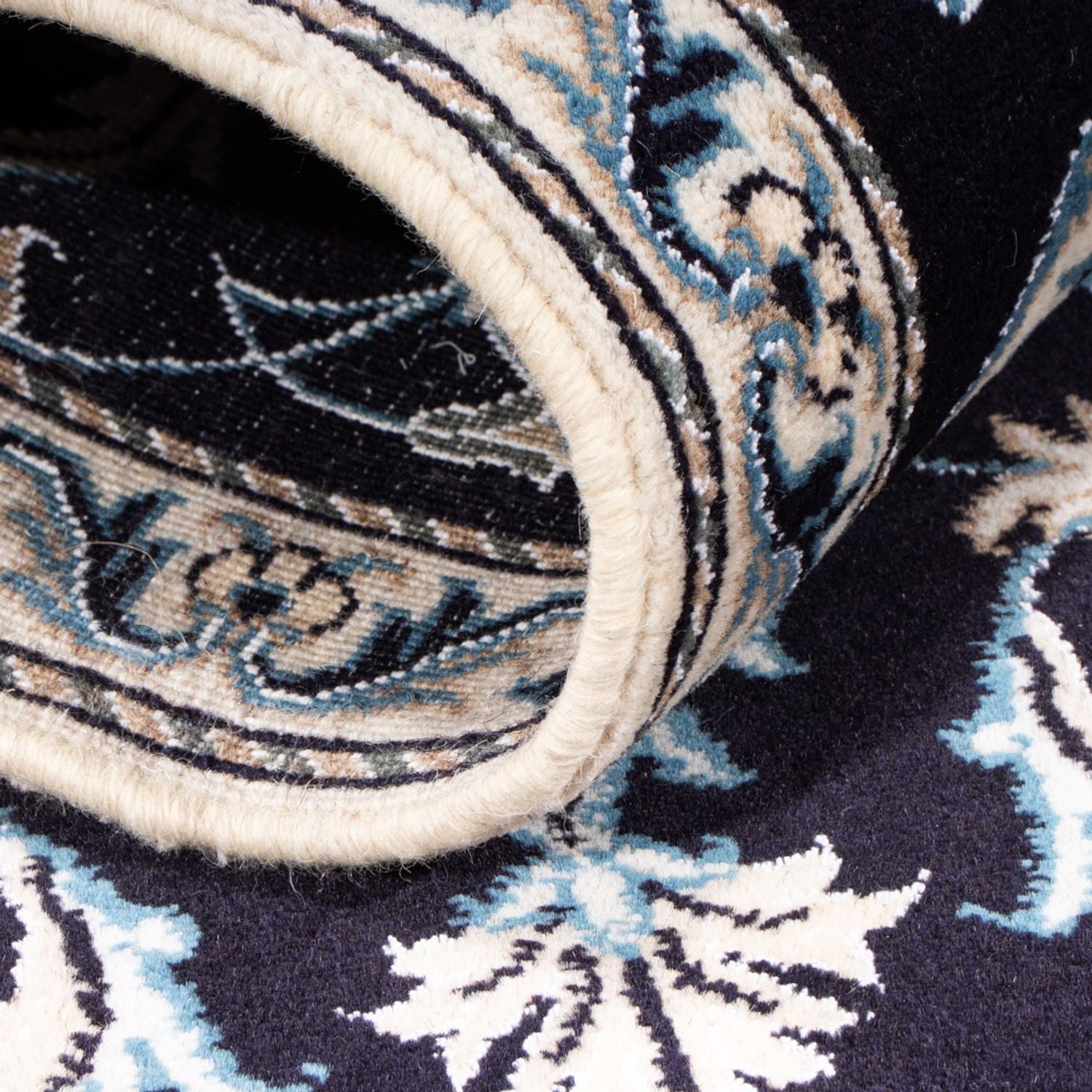 Tapis persan - Nain - 149 x 69 cm - bleu foncé