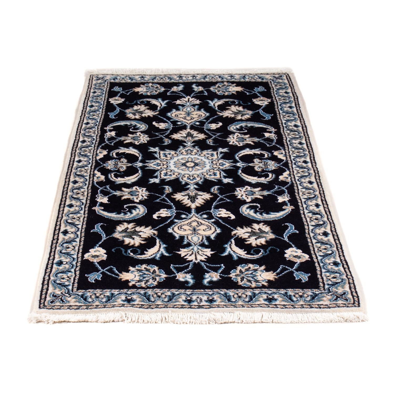 Tapis persan - Nain - 149 x 69 cm - bleu foncé