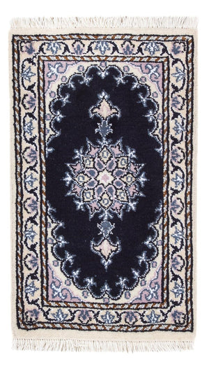 Tapis persan - Nain - 60 x 40 cm - bleu foncé