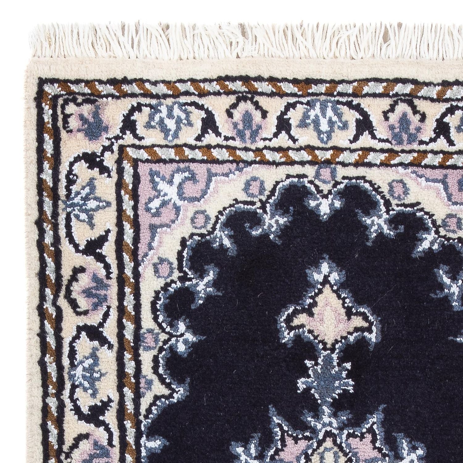 Tapis persan - Nain - 60 x 40 cm - bleu foncé