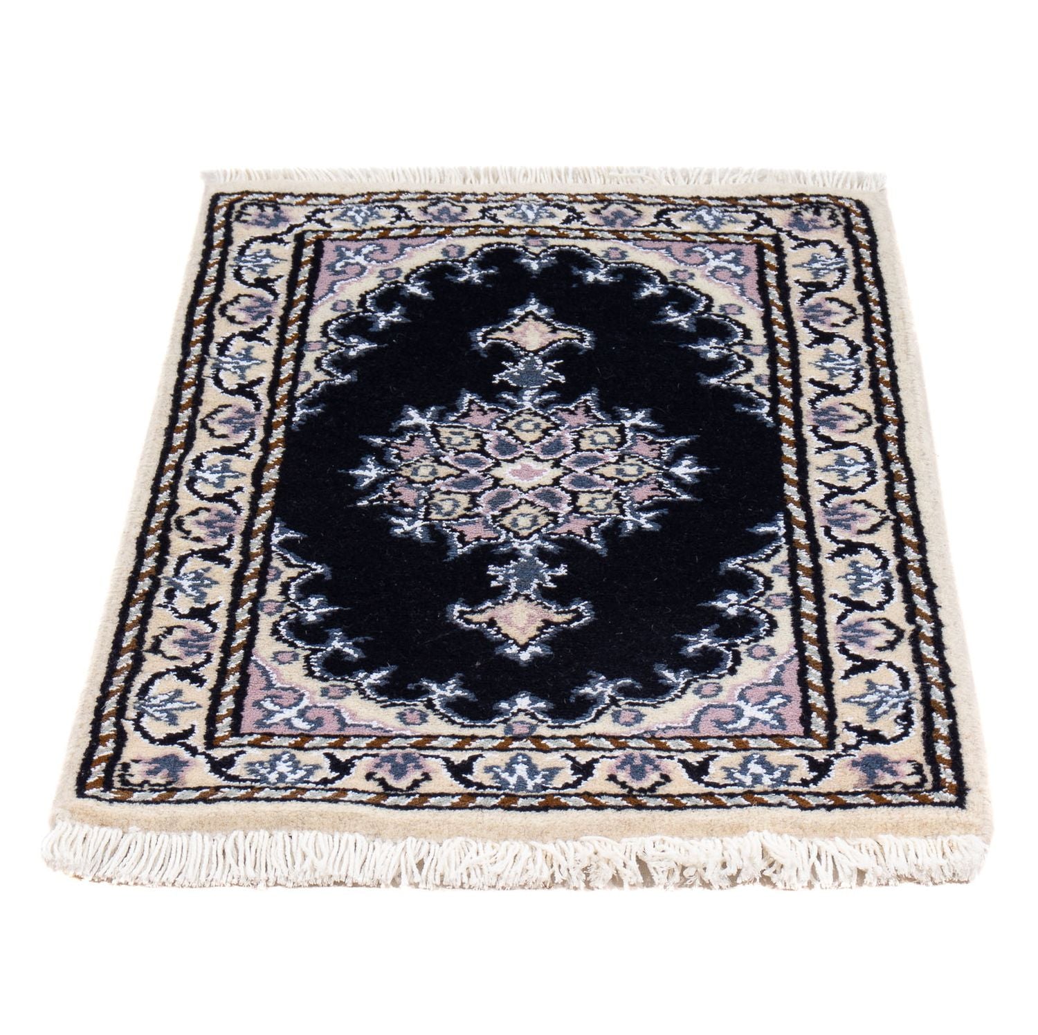 Tapis persan - Nain - 60 x 40 cm - bleu foncé