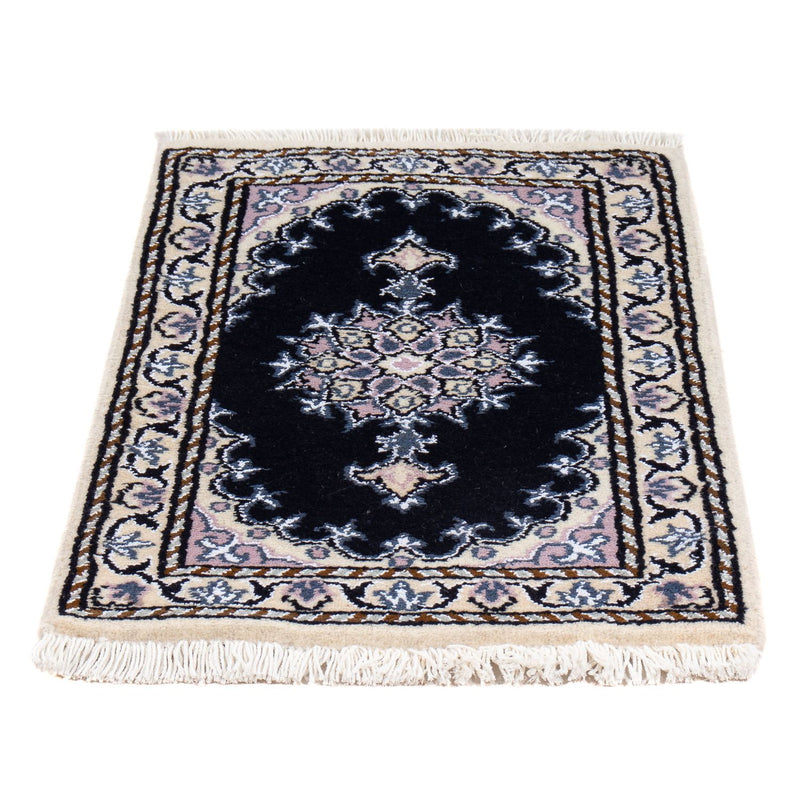 Tapis persan - Nain - 60 x 40 cm - bleu foncé