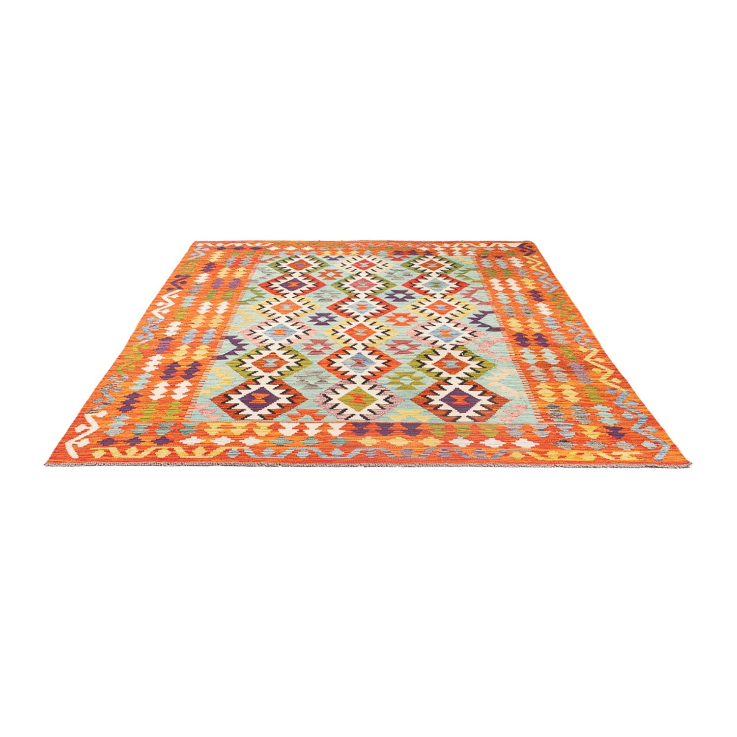 Tapis Kelim - Splash - 247 x 176 cm - multicolore