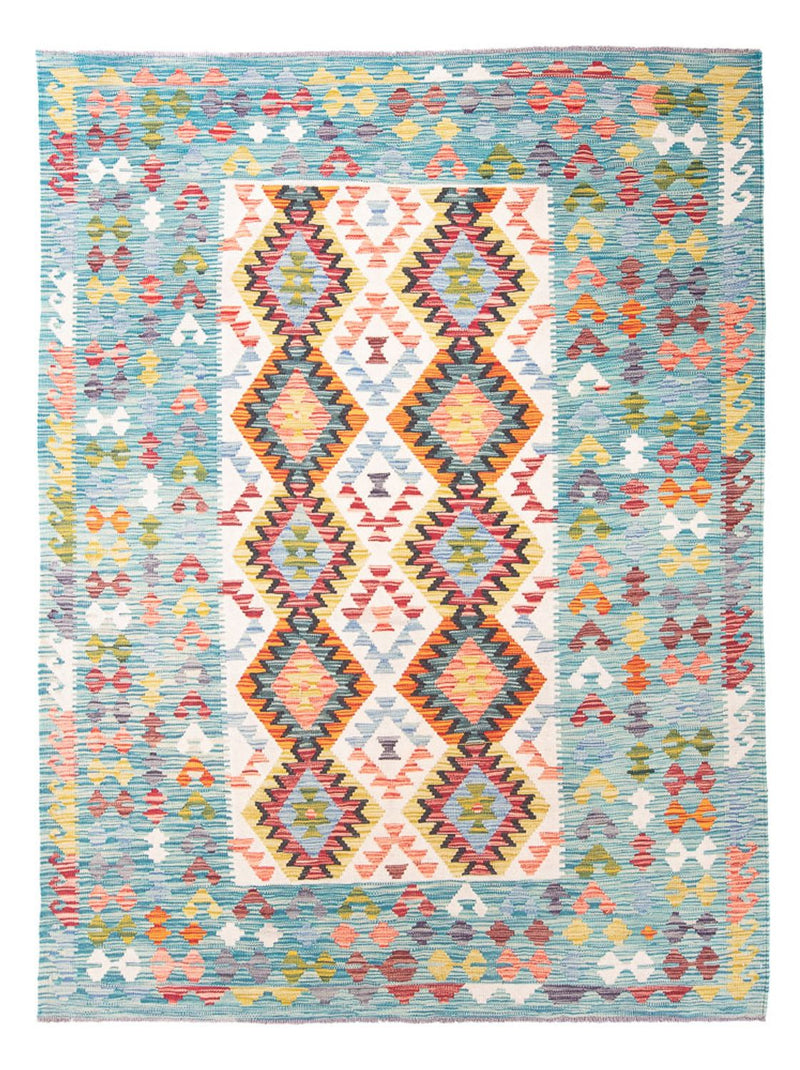 Tapis Kelim - Splash - 251 x 182 cm - multicolore