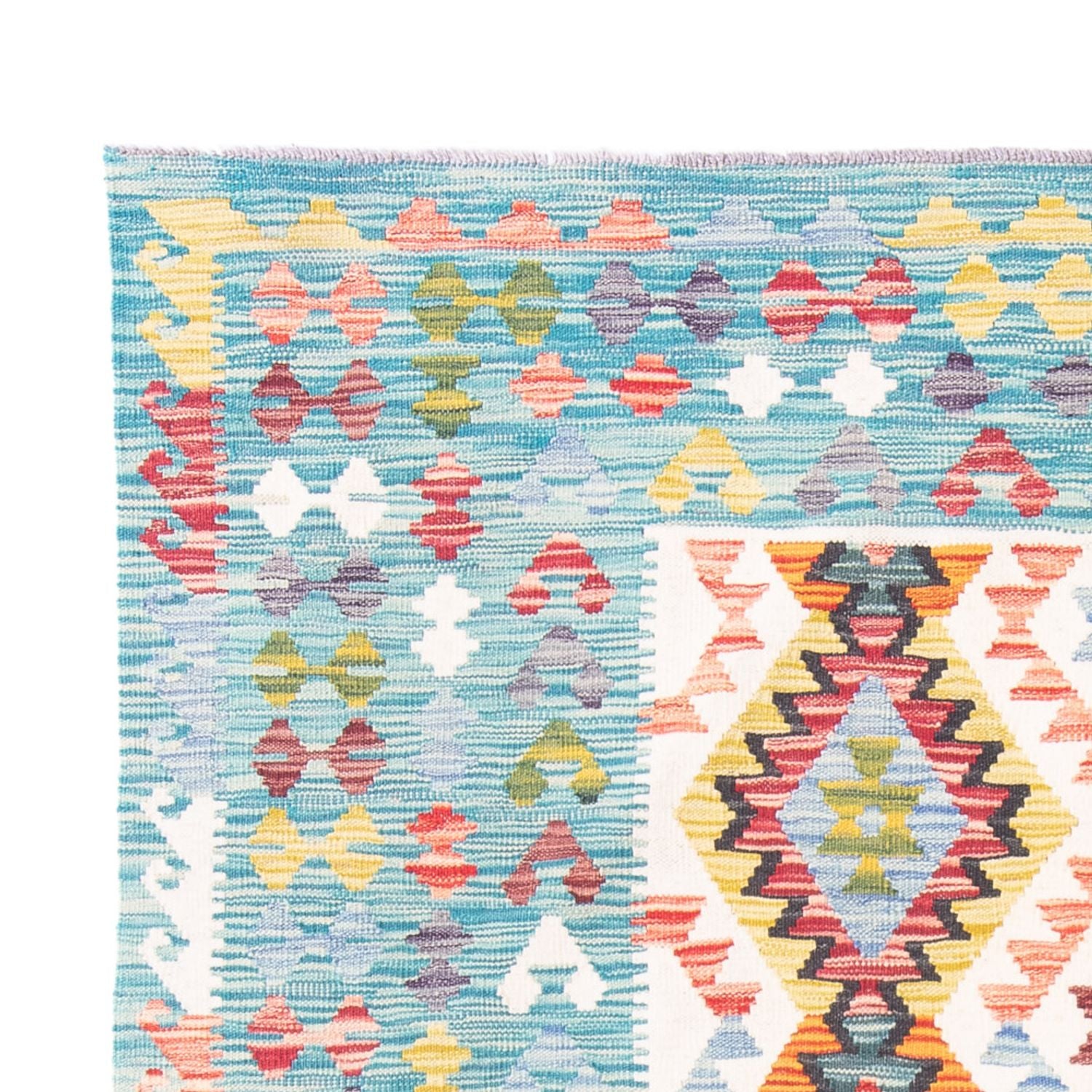 Tapis Kelim - Splash - 251 x 182 cm - multicolore