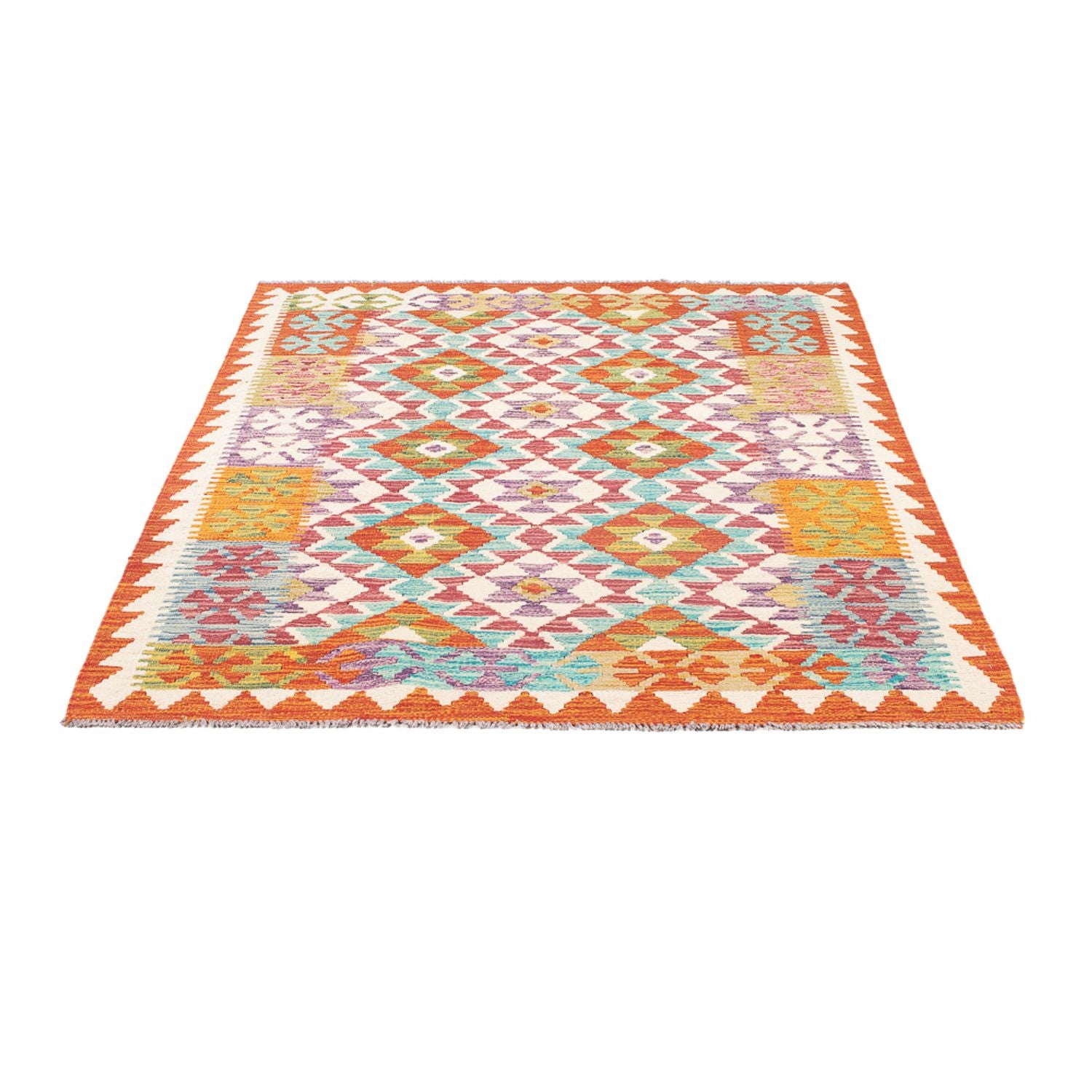 Tapis Kelim - Splash - 166 x 119 cm - multicolore