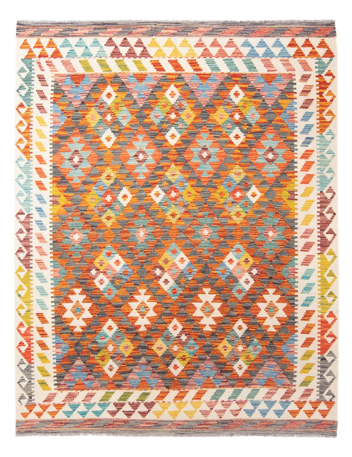 Tapis Kelim - Splash - 195 x 156 cm - multicolore