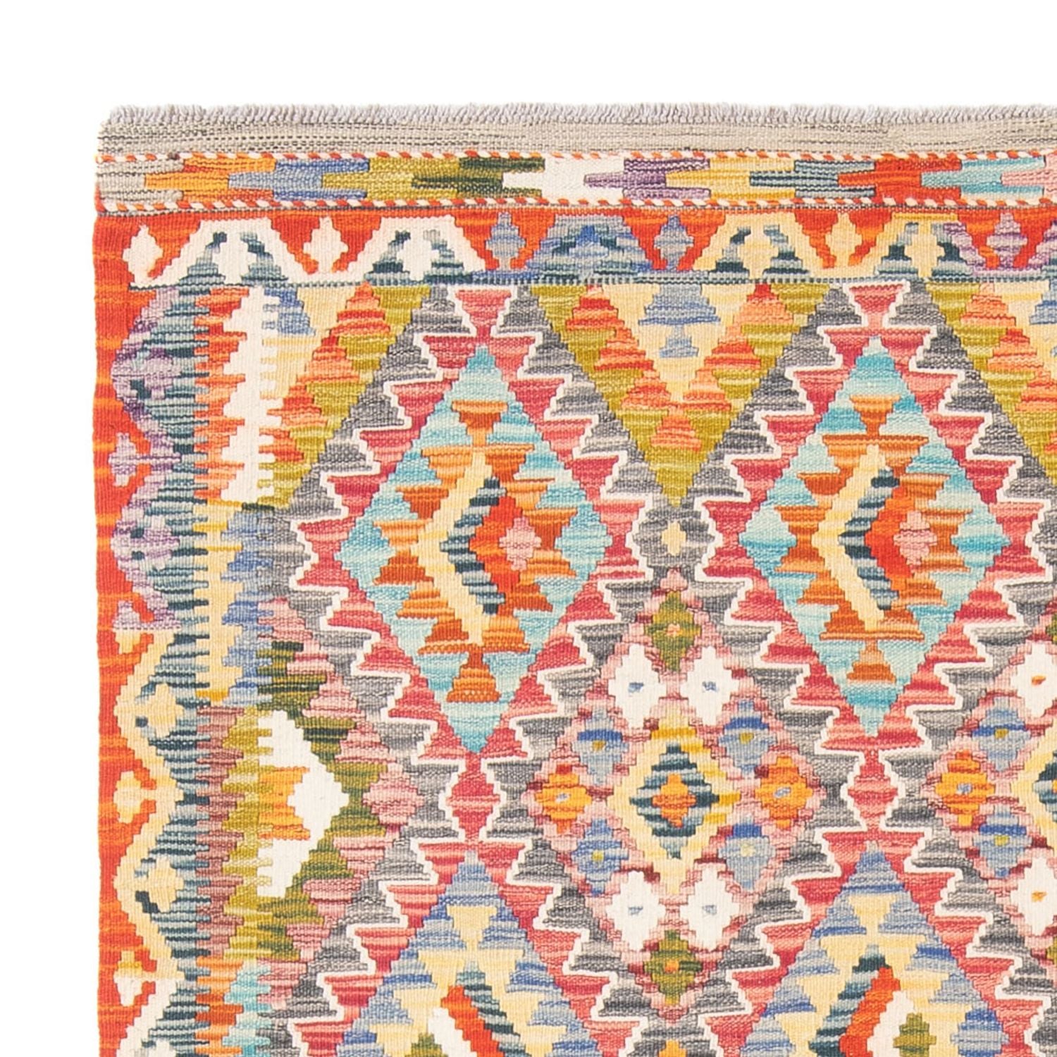 Tapis Kelim - Splash - 197 x 162 cm - multicolore