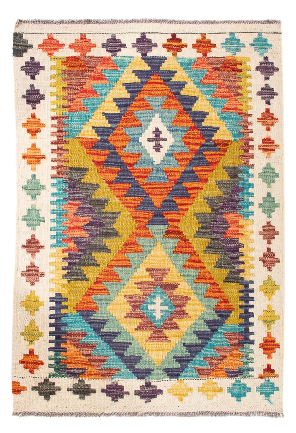 Tapis Kelim - Splash - 84 x 62 cm - multicolore