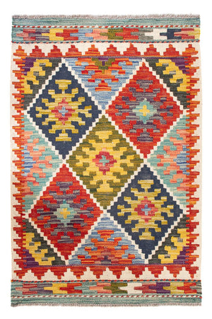 Tapis Kelim - Splash - 93 x 65 cm - multicolore