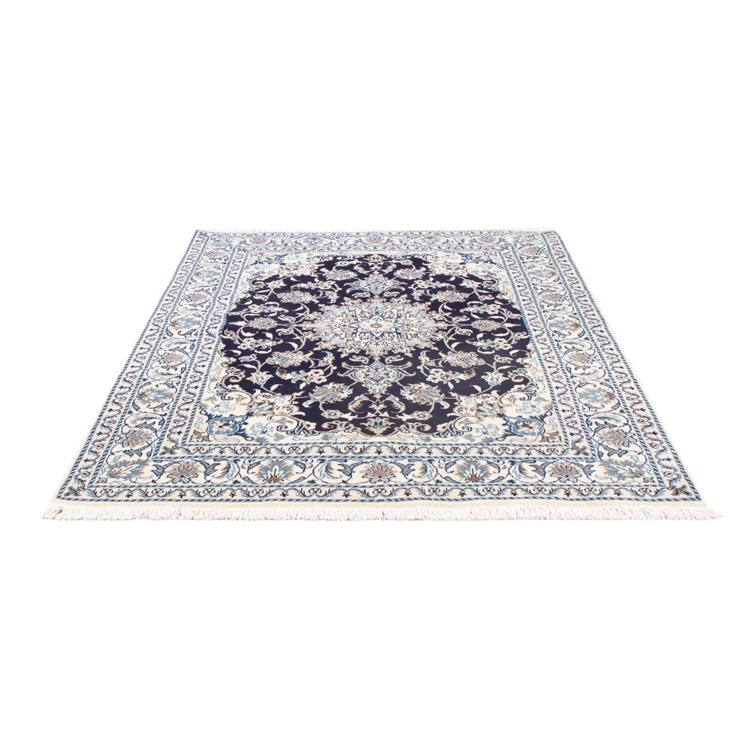Tapis persan - Nain - 202 x 144 cm - bleu foncé