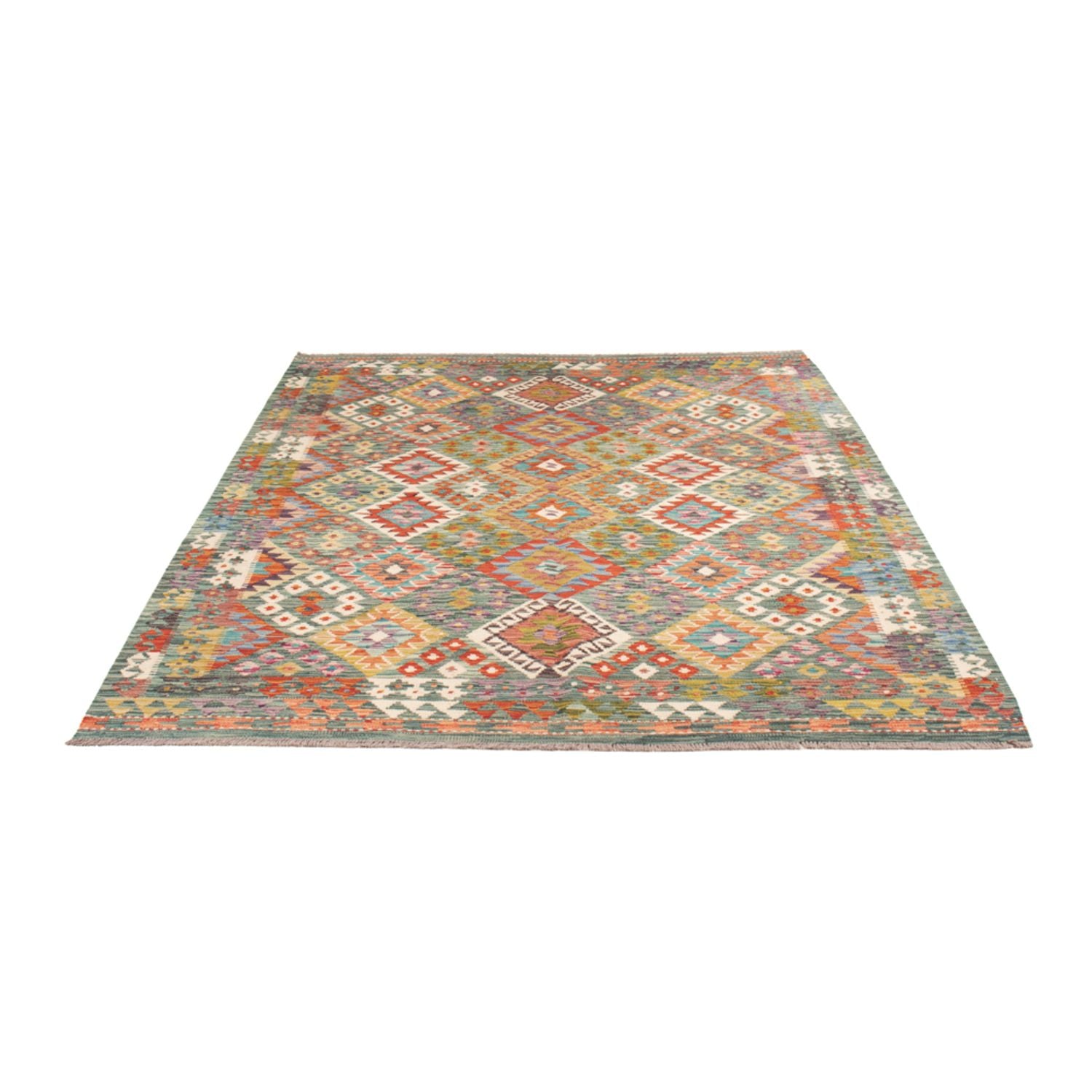 Tapis Kelim - Splash - 248 x 183 cm - multicolore
