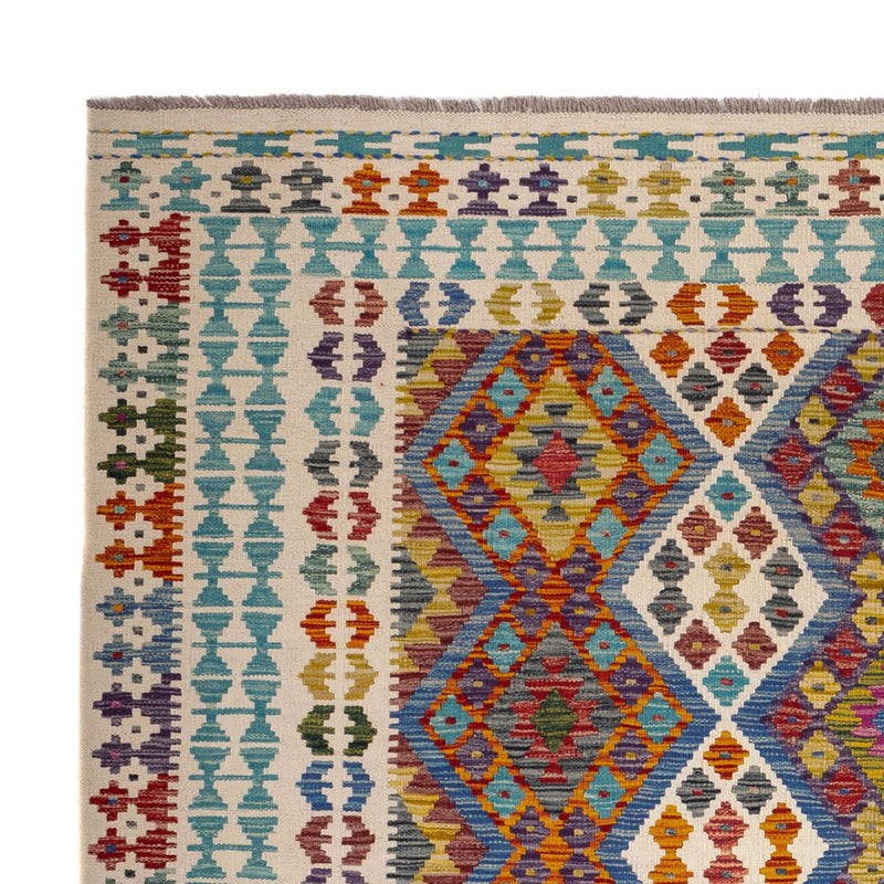 Tapis Kelim - Splash carré  - 207 x 203 cm - multicolore