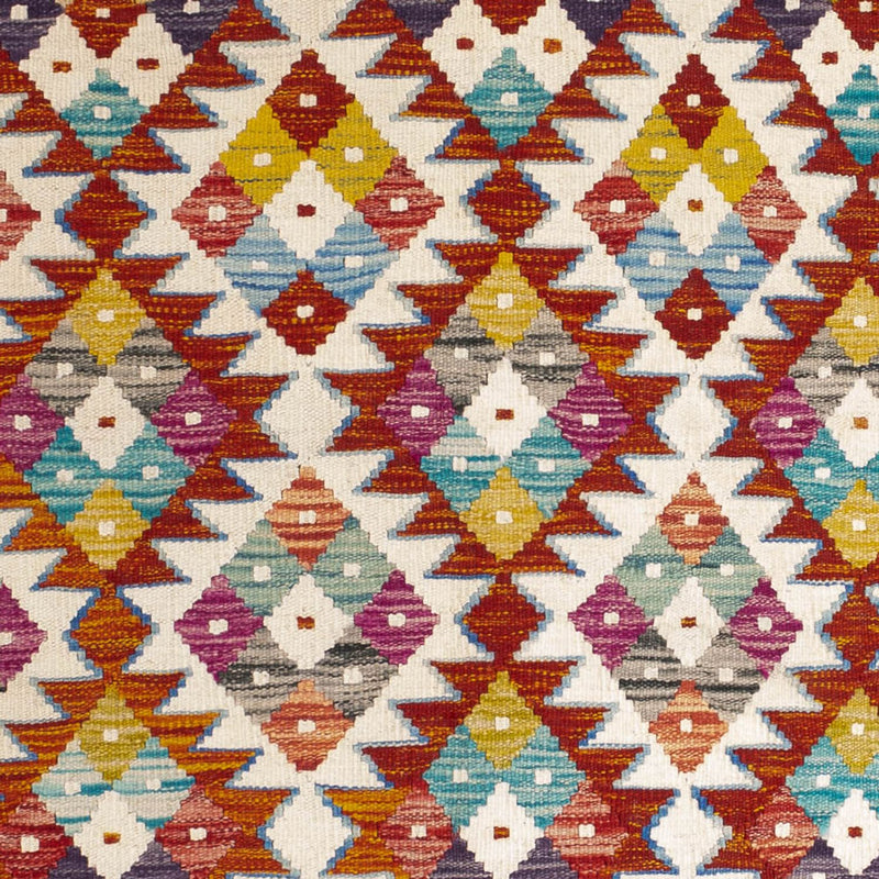 Tapis Kelim - Splash carré  - 152 x 152 cm - multicolore