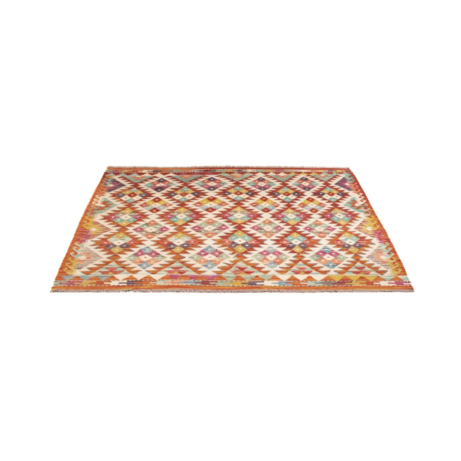 Tapis Kelim - Splash carré  - 152 x 152 cm - multicolore