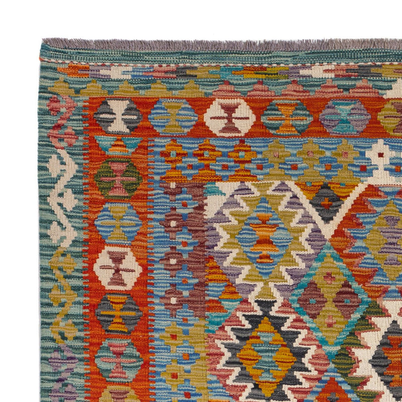 Tapis Kelim - Splash carré  - 154 x 152 cm - multicolore