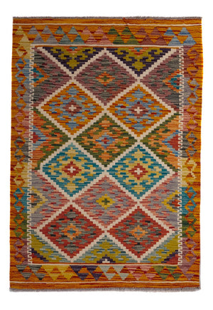 Tapis Kelim - Splash - 125 x 86 cm - multicolore