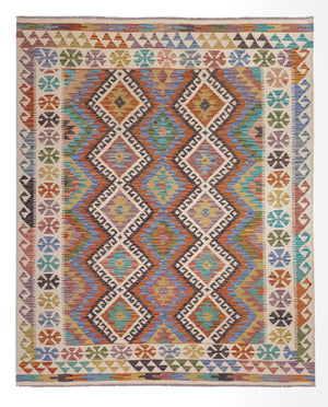 Tapis Kelim - Splash - 197 x 156 cm - multicolore