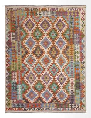 Tapis Kelim - Splash - 201 x 153 cm - multicolore