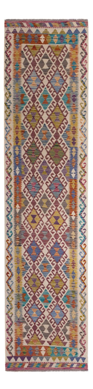 Tapis de couloir Tapis Kelim - Splash - 301 x 79 cm - multicolore